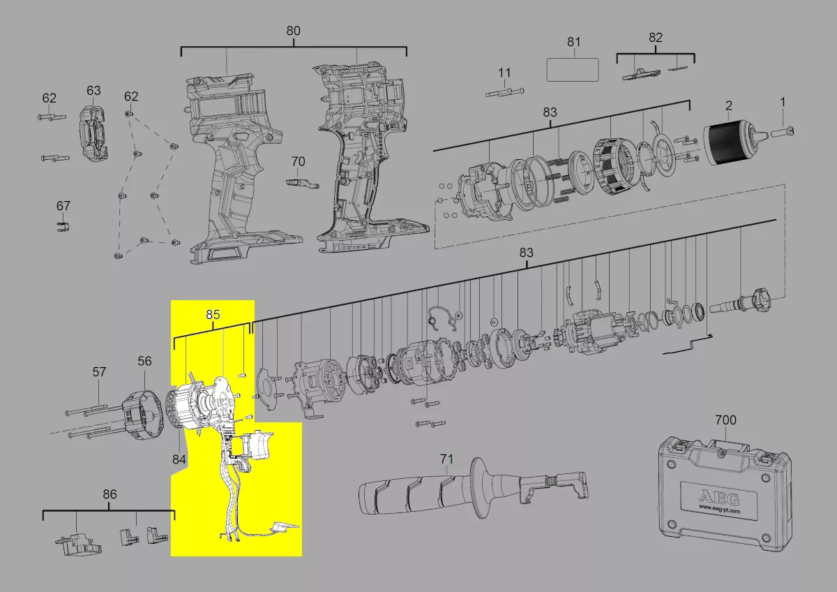 interrupteur variateur + stator réf. 4931479266 AEG